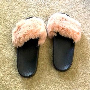 Fuzzy Pink Slippers